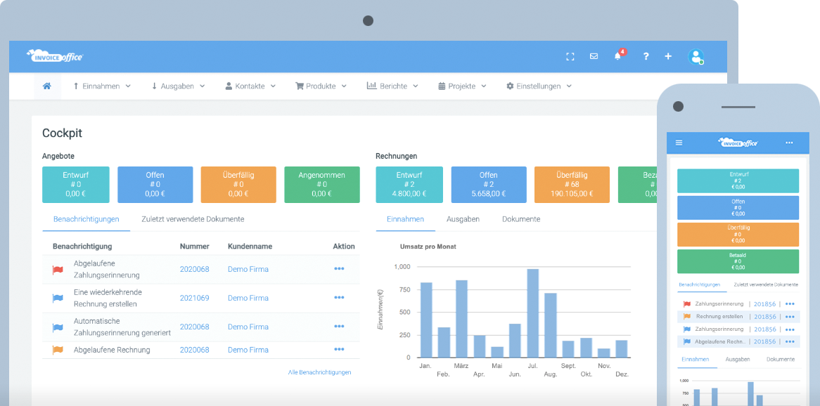 Rechnungsprogramm und Buchhaltungssoftware Invoice Office